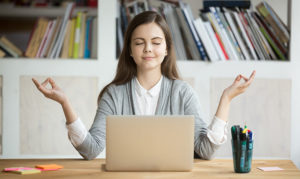 calm woman relaxing